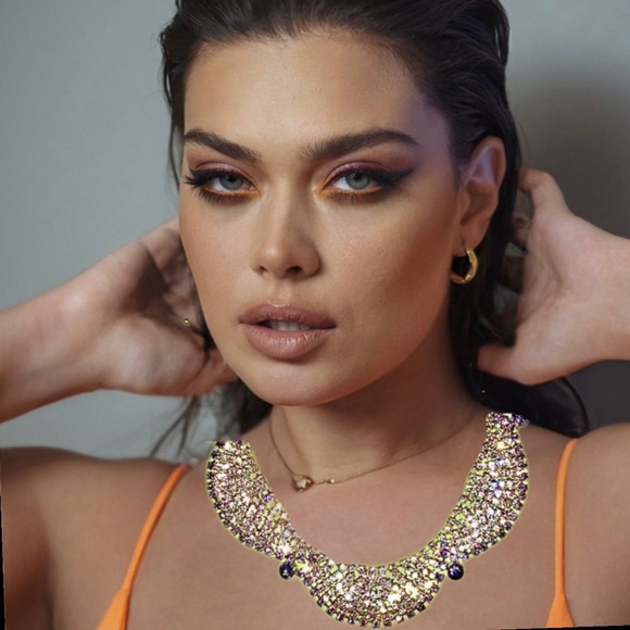 Dramatic & Dazzling Handmade Crystal Blue Bangle - Bracelet - Picture 13 of 16